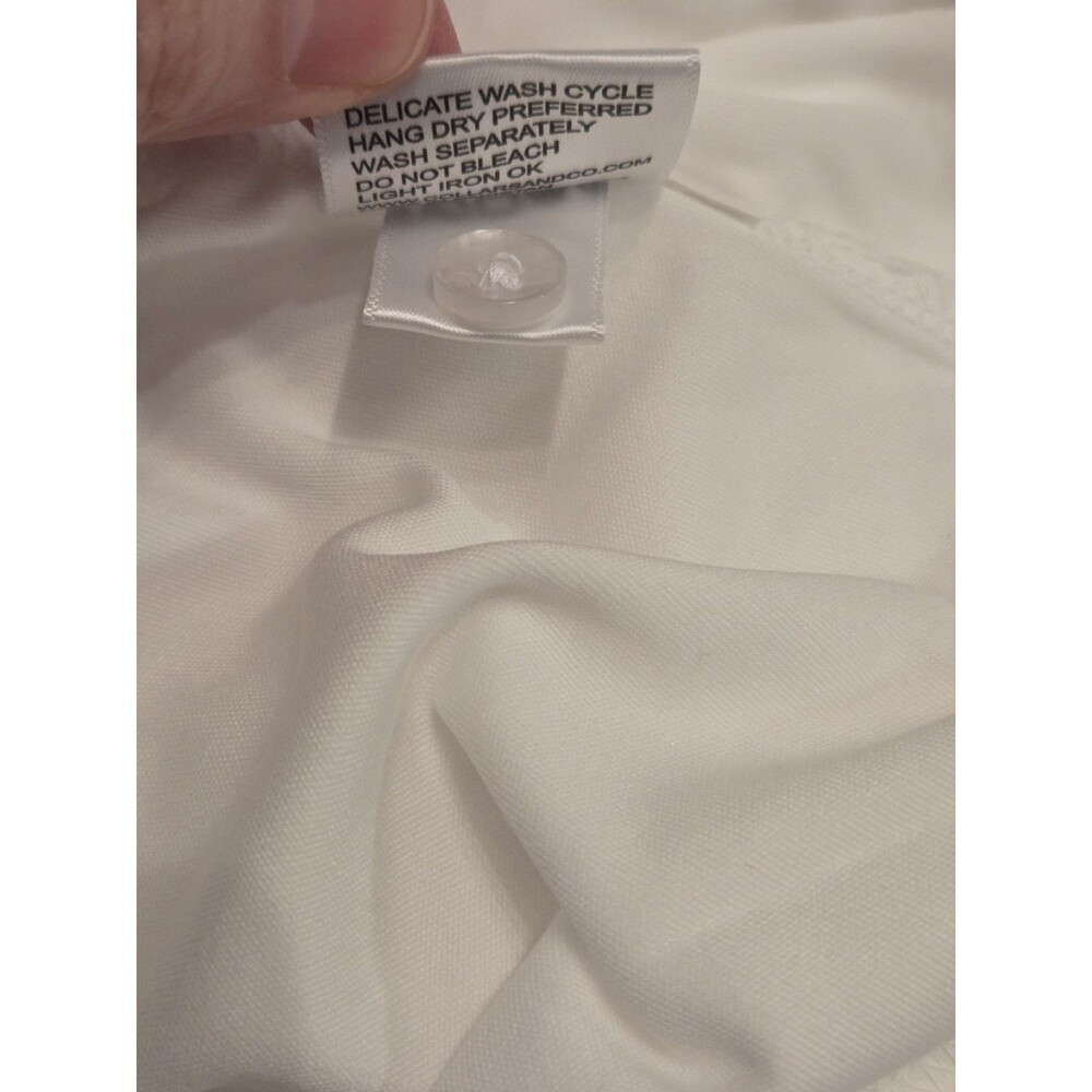 NWOT Collars & Co Men’s L English Spread Collar Polo Shirt – Solid White - Picture 6 of 7